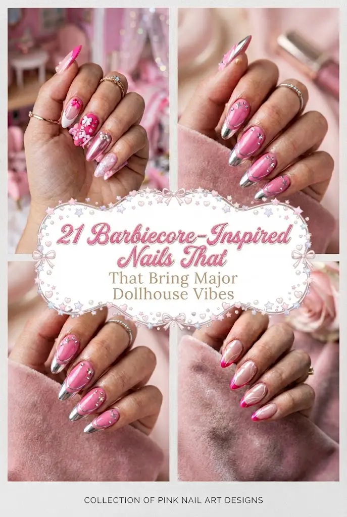 21 Barbiecore-Inspired Nails That Bring Major Dollhouse Vibes