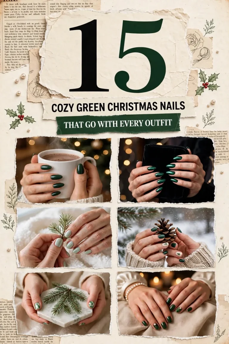 15 Cozy Green Christmas Nails That Go with Every Outfit