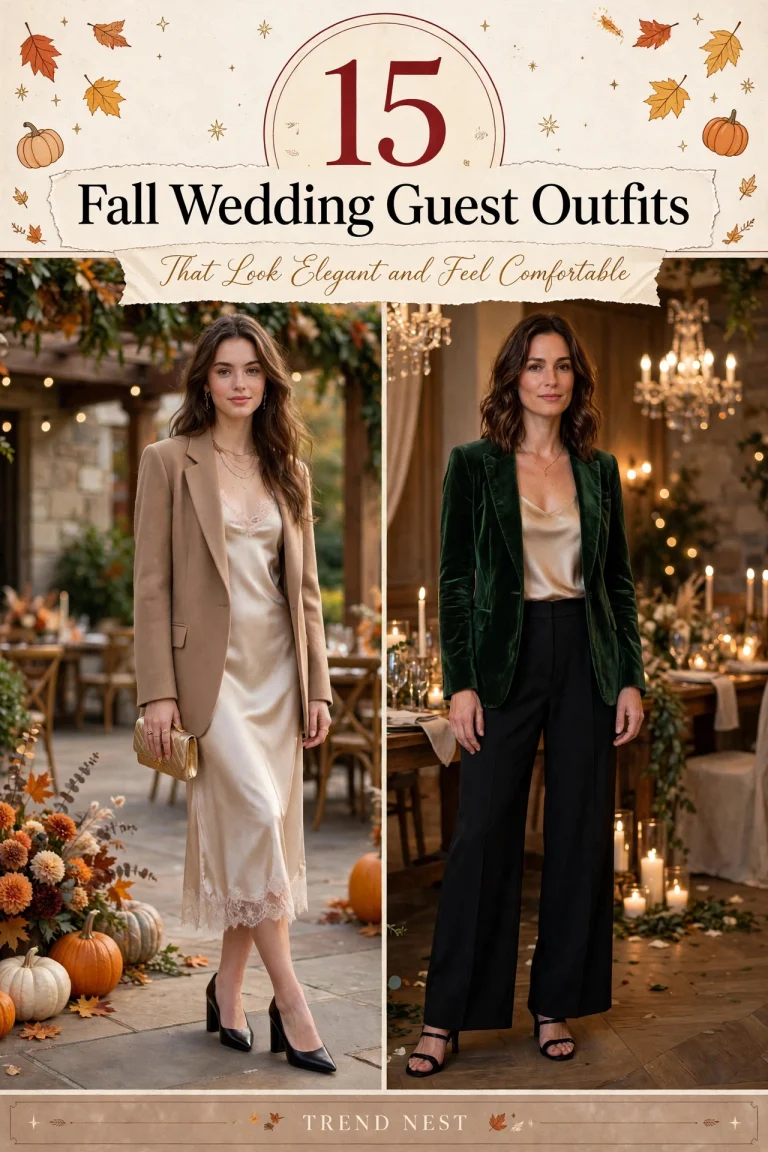 15 Fall Wedding Guest Outfits That Look Elegant and Feel Comfortable