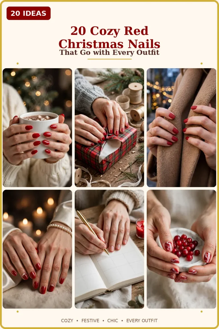 20 Cozy Red Christmas Nails That Go with Every Outfit